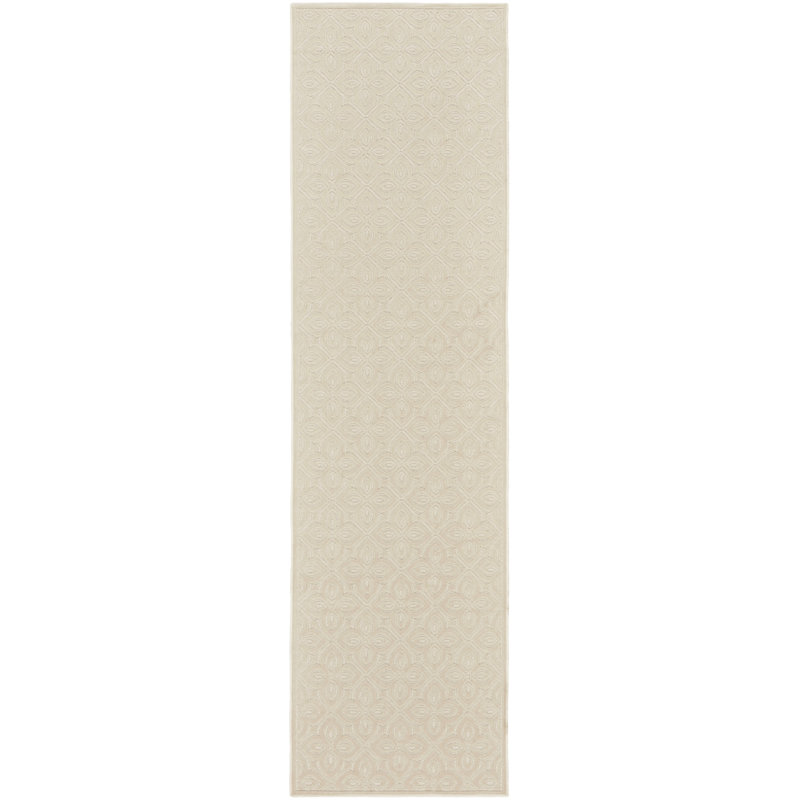 Nourison Washable Charm 2'2" x 10' Ivory Contemporary Indoor Rug, Runner 2'2" x 10'