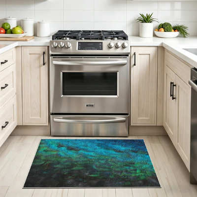 Green Machine Washable,Peacock Bird Feathers Feather Indoor Area Rug
