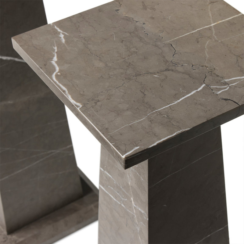 Ellric Pedestal Set, Beige Marble