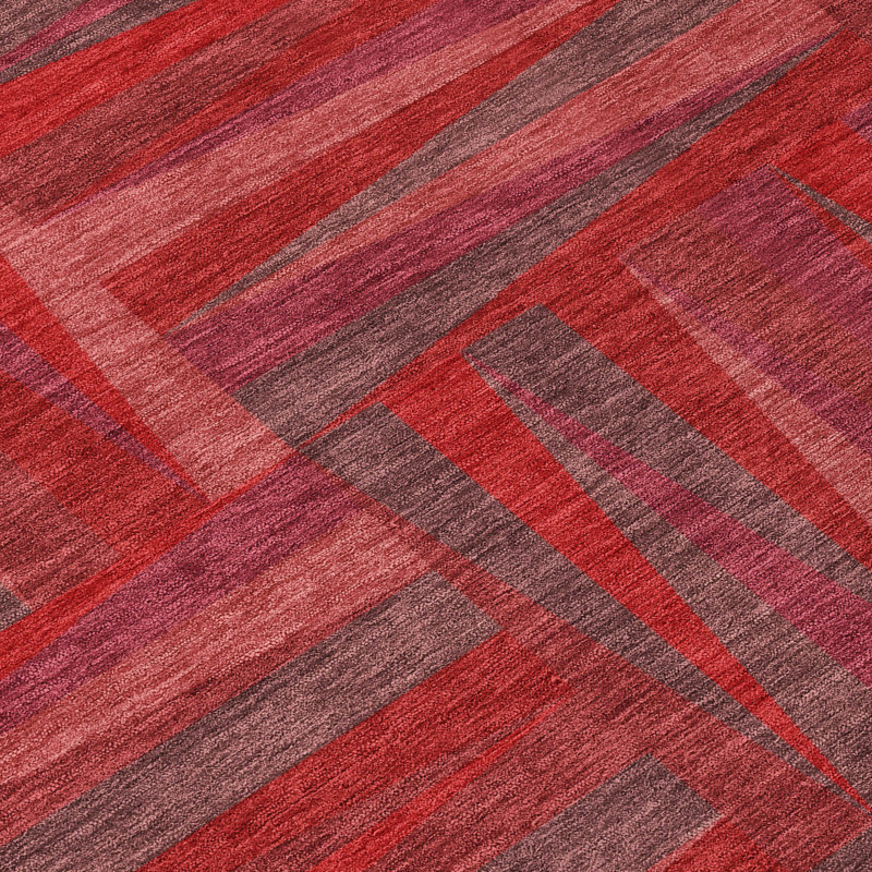 Azura Red Washable Indoor-Outdoor Rug - , 8' x 10'