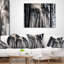 Coussin décoratif imprimé de rayons de soleil à travers la forêt blanche noire-692684839