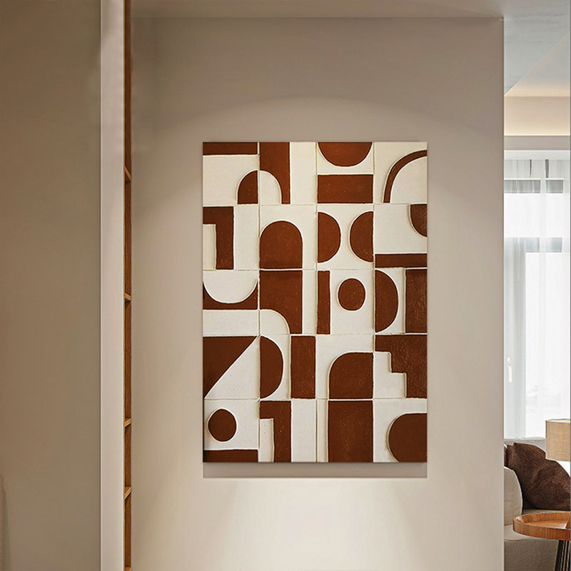 Ensemble d'art mural Mid-Century moderne en toile rectangulaire 2 pièces pour le salon, H 43,31 po x l 31,5 po
