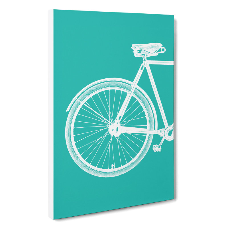 Bicycle Abstract No.1 Teal - Wrapped Canvas, 76cm H x 50cm W x 3cm D