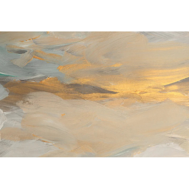 Gold Beige Abstract Brush Wall Mural, 108" L x 96" W