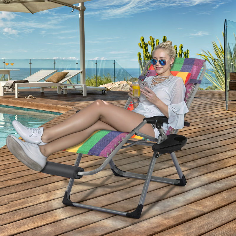 Chaise longue inclinable et pliante
