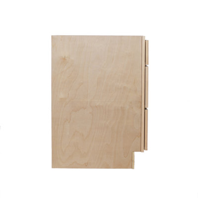 Unfinished Ready To Assemble Solid Wood Shaker Kitchen Base Cabinet — 30″ W × 34.5″ H × 24″ D, Three Drawers — DB30