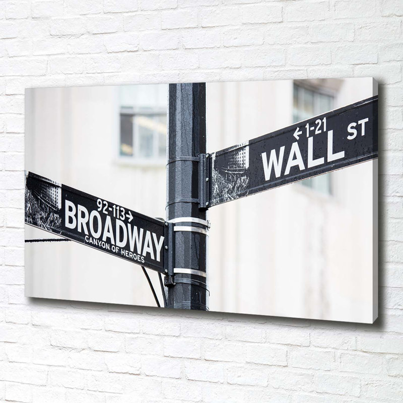 Wall Street Sign - Wrapped Canvas Print
