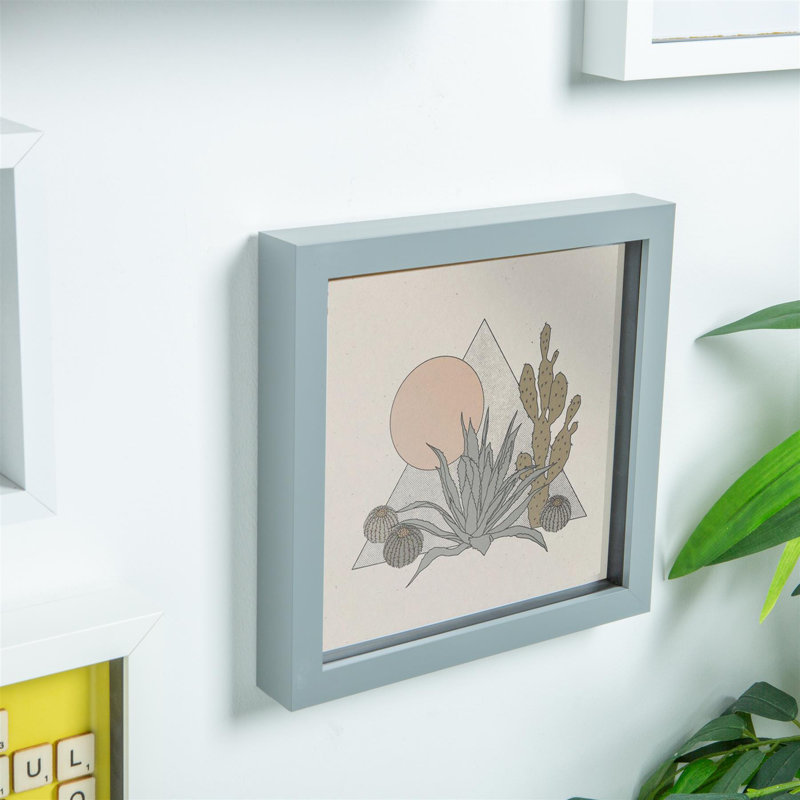 Nicola Spring - 3D Box Photo Frames - Pack of 5, 22.5cm H x 22.5cm W x 3.5cm D, Grey