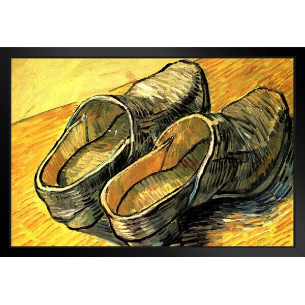 Vincent Old Famous Master Artist A Pair Of Leather Clogs Canvas