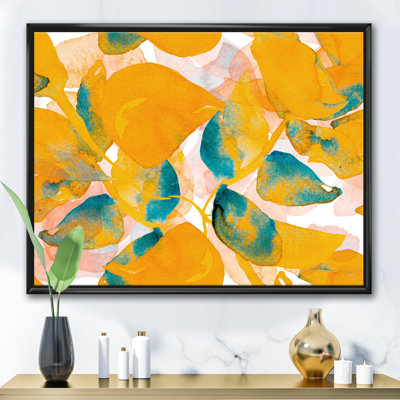 Feuilles d'aquarelle - reproduction d'art sur toile