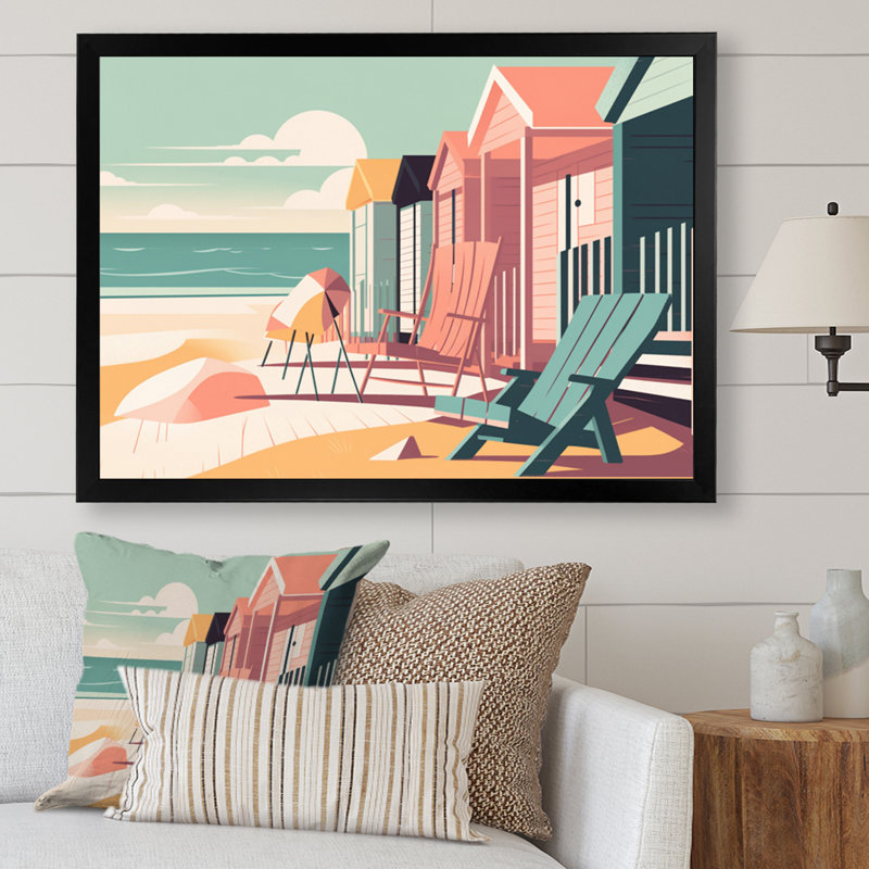 " Beachside Rest II ", Black Single Picture Framed, 24" H x 32" W x 1" D