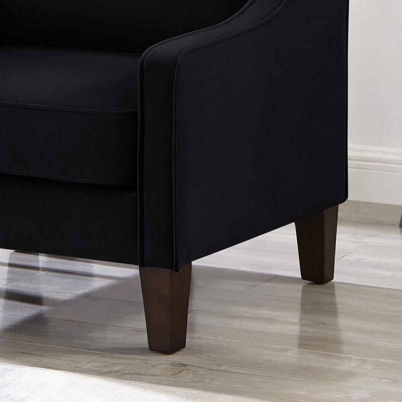 Fauteuil Tracina, Velours noir
