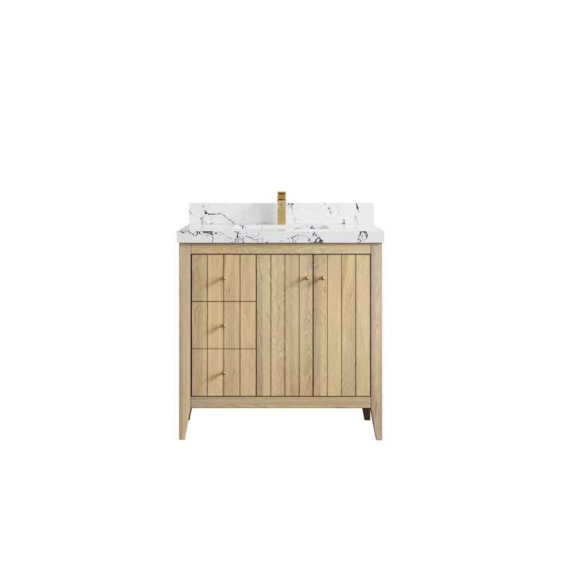 36 po. X P 22 po Meuble-lavabo central en quartz D, Nuit Viola 2 po