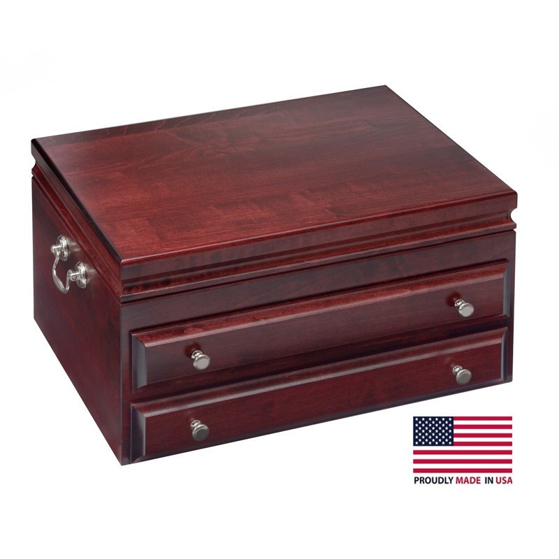 Mahogany Presidential Flatware Chest with Lift-Out Knife Tray