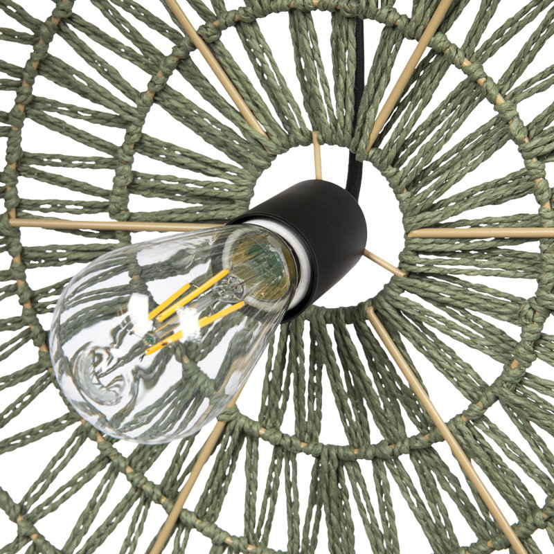  1 - Light Unique Drum Pendant, Sage Green