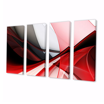 Ensemble d'art mural abstrait 4 vagues