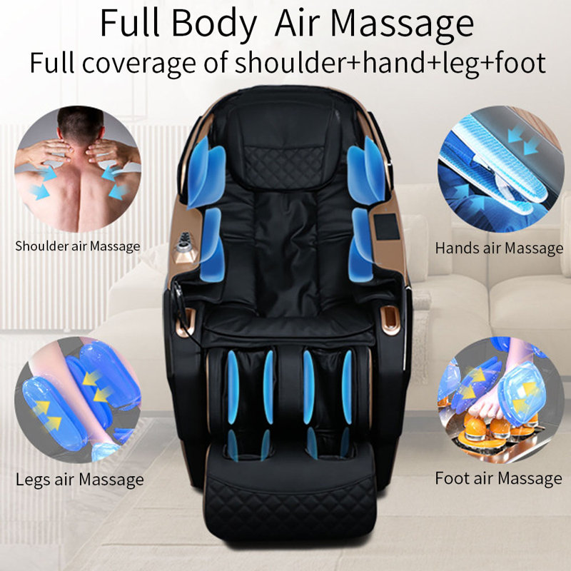 Fauteuil de massage chauffant, Similicuir brun