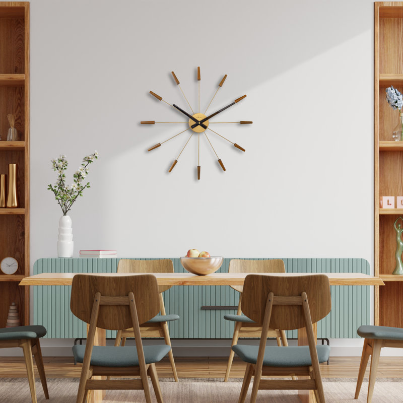 Plug Inn 58cm Silent Wall Clock Wood