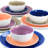 Gibson Home Color Vibes Fine Ceramic 12 Piece Dinnerware Set In Assorted Colors