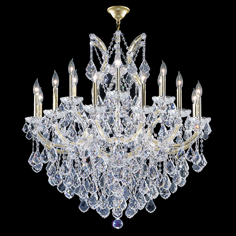 Maria Theresa Grand 19 - Light Chandelier, Silver, Clear, Swarovski Spectra