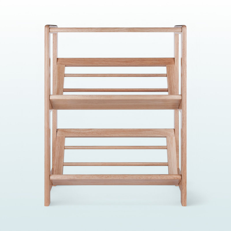 Amara Natural Finish 2-Tier Tilted Freestanding Bookshelf, 29.84'' H X 23.82'' W X 9.8'' D