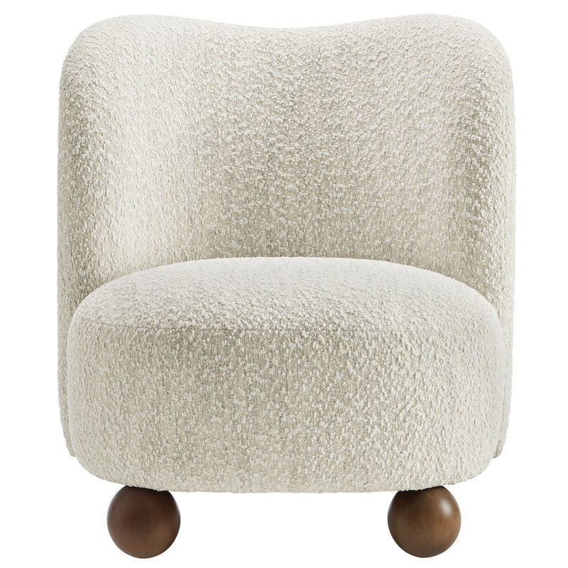 Monroe Boucle Fabric Accent Chair, Pearl Fabric
