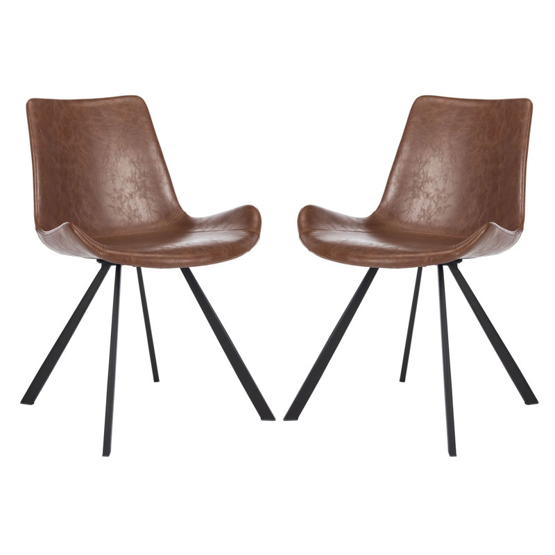 Chaise d'appoint rembourrée Saddle, Marron foncé