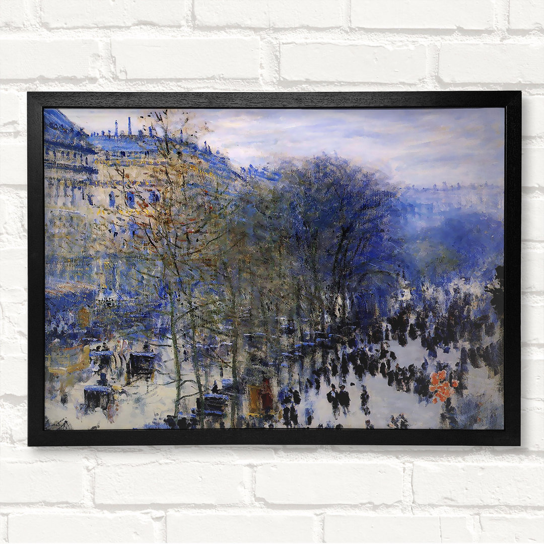 Boulevard Des Capucines von Claude Monet - Geschlossener Eckrahmen Kunstdrucke auf Holz