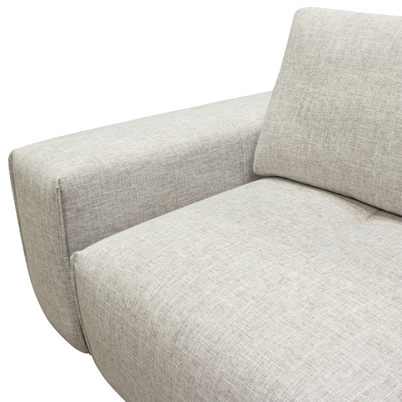 Light Brown Fabric Modular 2-Seater Sofa with Adjustable Backrests