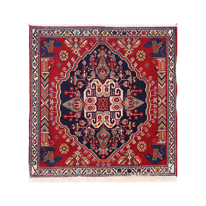 Tapis persan Abadeh finement noué à la main 2 pi x 2 pi