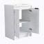 Meuble-lavabo autoportant de 48 po avec lavabo en résine, 2 armoires de rangement, 2 armoires murales, portes et tiroir à fermeture douce, blanc brillant, contreplaqué (KD-Packing)