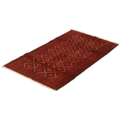 Tapis décoratif en laine noué à la main de conception unique 3 pi 5 po x 6 pi 3 po Boyana