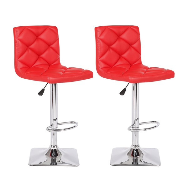 Swivel Upholstered Adjustable Height Counter Stool, White