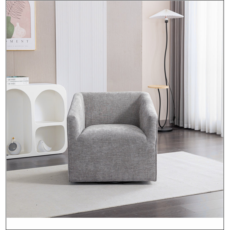 Fauteuil demi-tonneau pivotant à 360 ° Nice, Gris
