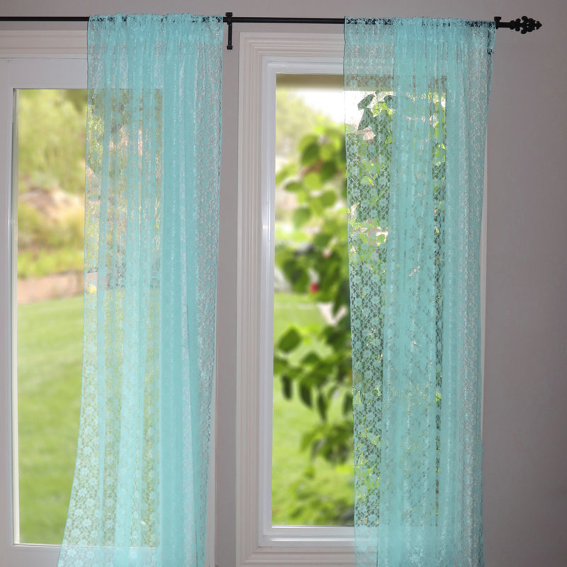 Pateros Lace Sheer Curtain Single Panel, 58" W x 84" L, Mint