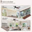 Ventilateur de plafond moderne à 5 pales avec lumière DEL et télécommande Derick-369074906-379626993