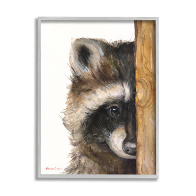 Raton laveur détaillé à la fourrure à la recherche d'un animal, illustration giclée, ensemble d'art texturé par George Dyachenko