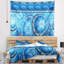 Tapisserie abstraite à motif de cellules vivantes bleues-28495892
