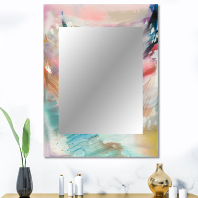 Printemps miracles en tendre rétro pastel III - miroir de peinture abstraite, miroir mural décoratif moderne, impression d'art en métal