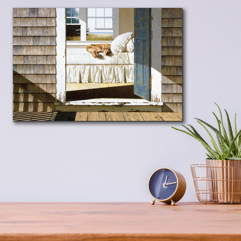 «Beach House Dog» par Zhen-Huan Lu, H 12 po x l 16 po x P 0,13 po