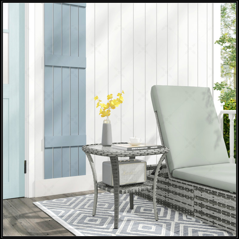 Table basse avec tablette de rangement Outsunny