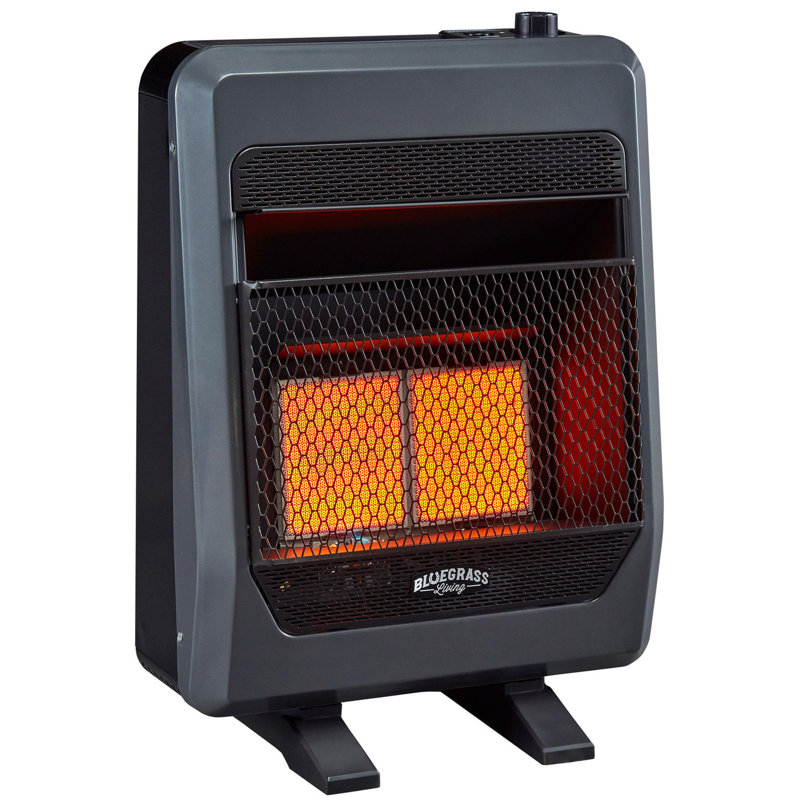 Black Infrared Natural Gas Space Heater with Thermostat Control