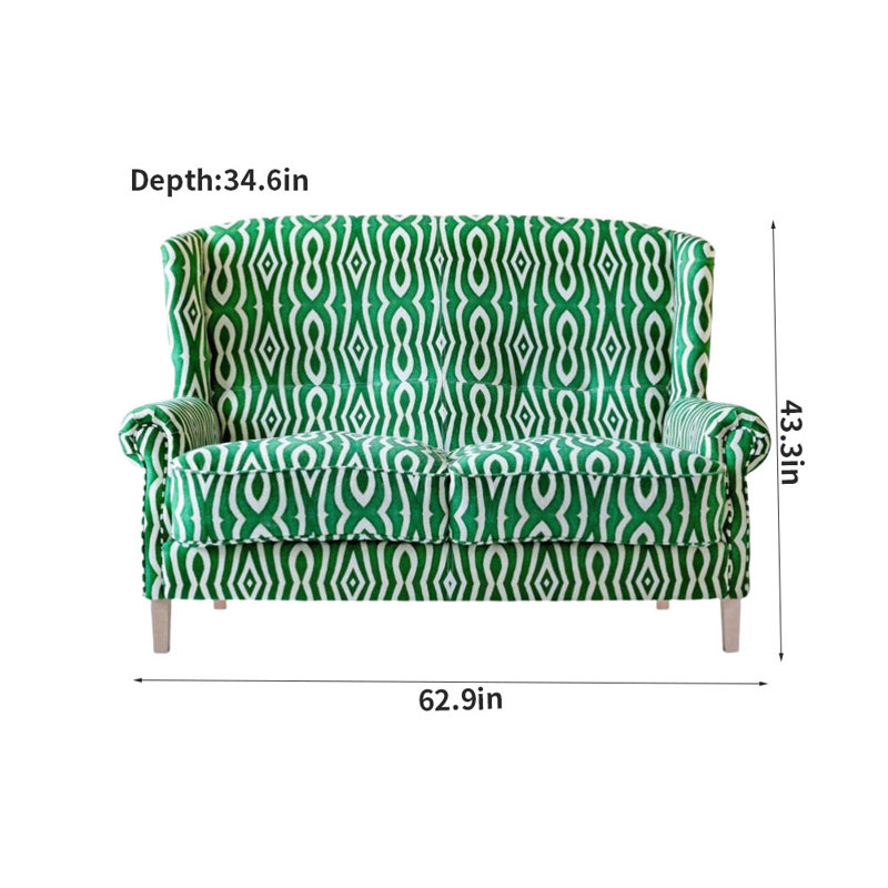 Simple Solid Wood Sofa Upholstered 62.9'' Sofa
