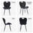 Modern Curved Faux Leather Upholstered Dining Chairs (Black)-312563048