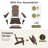 Brown Outdoor HDPE Folding Adirondack Chair with Retractable Ottoman and Cup Holder (Set of 2)-2030283533