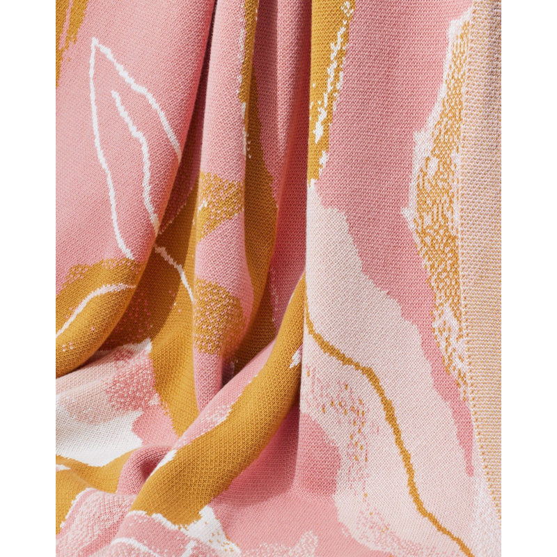 House Plants Throw Blanket, Golden Hour, Organic Cotton