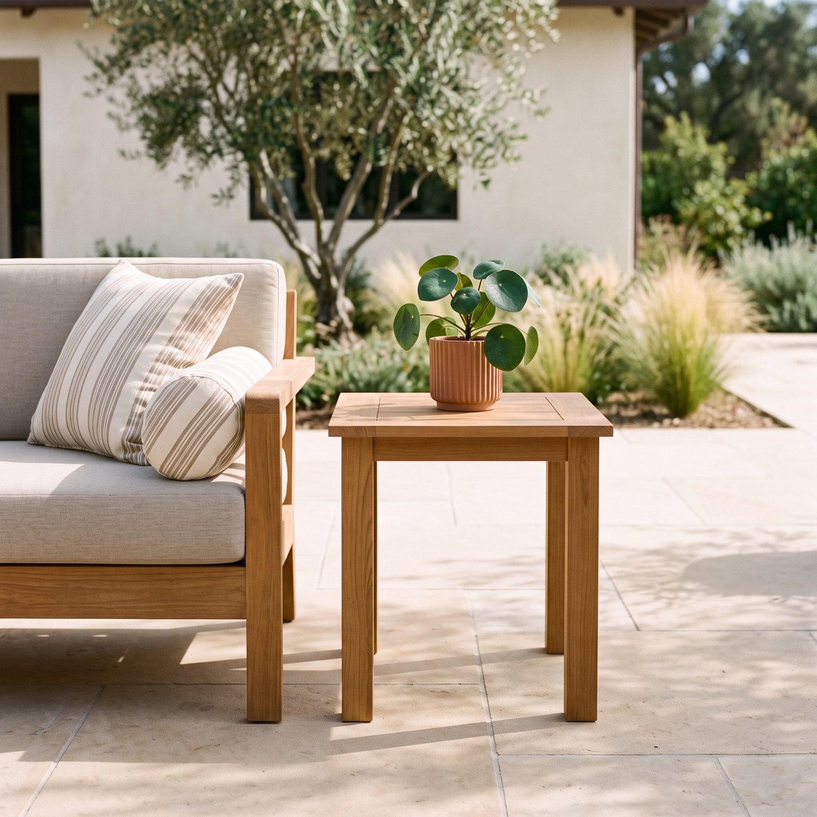 Echols 20" Teak Patio Side Table