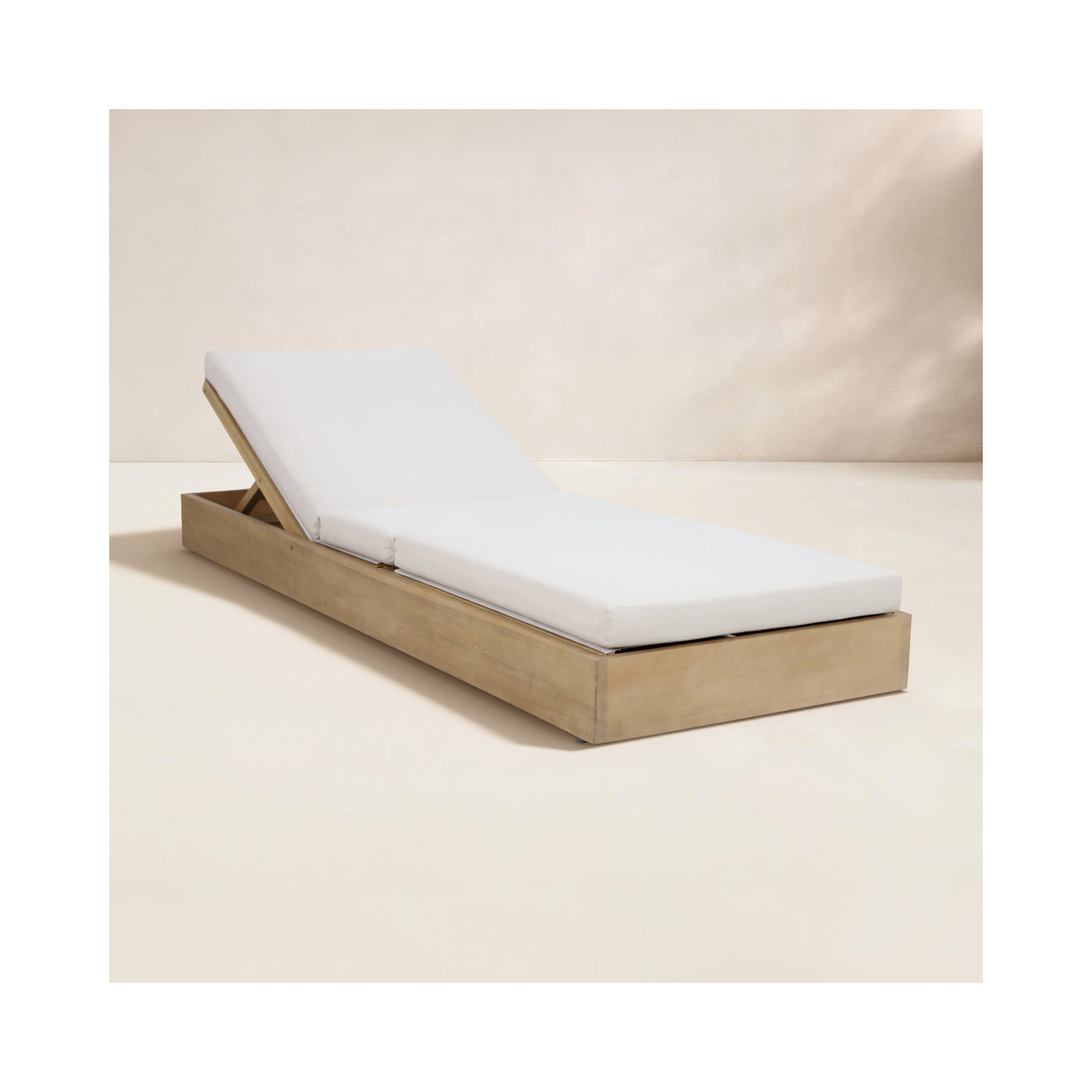 Adriatic 27'' Outdoor Acacia Chaise Lounge, Beige