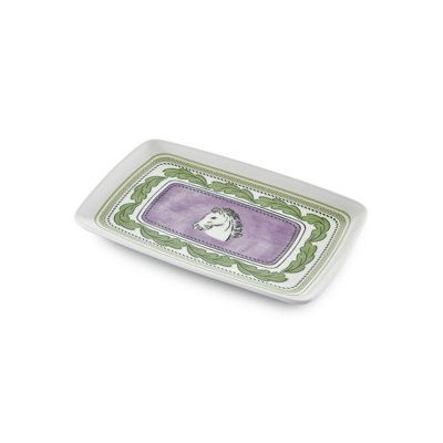 Clegg Elegant Ceramic Platter, 13.4 x 9.8 x 0.8 inches, Lilac Color | 100% Dishwasher Safe | Perfect for Serving Appetizers & Desserts | Stylish & Durable Design for Entertaining & Everyday Use