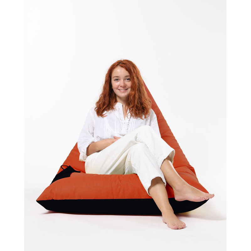 Grand fauteuil à billes pour l'extérieur, Orange / noir 100% polyester